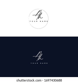  A H AH Initial letter handwriting and signature logo.	
