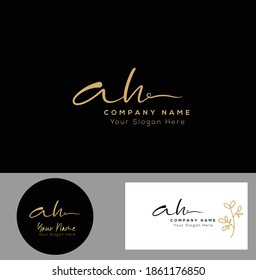 
A H AH Initial letter handwriting and signature logo. Beauty vector initial logo .Fashion, boutique, floral and botanical
