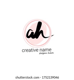 a h ah initial logo handwriting template vector