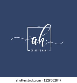 A H AH Initial logo template vector
