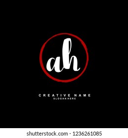 A H AH Initial logo template vector. Letter logo concept
