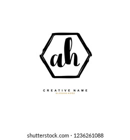 A H AH Initial logo template vector. Letter logo concept
