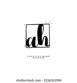 A H AH Initial logo template vector. Letter logo concept