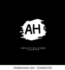 A H AH Initial logo template vector. Letter logo concept