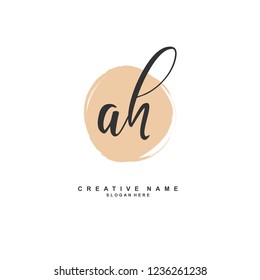 A H AH Initial logo template vector. Letter logo concept