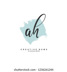 A H AH Initial logo template vector. Letter logo concept