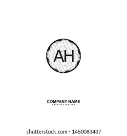A H AH initial logo template vector