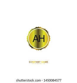 A H AH initial logo template vector