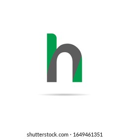 H alphabet bold letter style abstract design symbol vector