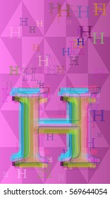 H Alphabet design vector