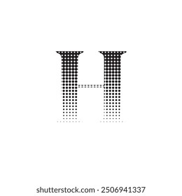 h alphabet halftone dotted effect logo icon vector illustration eps