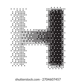 H alphabet halftone dotted effect logo icon vector illustration eps