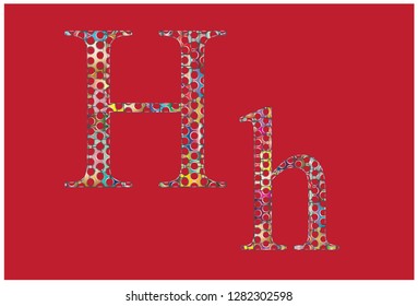 h alphabet letter point in the red