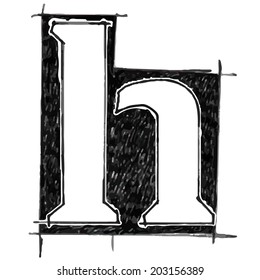 H alphabet Sketchbook vector 