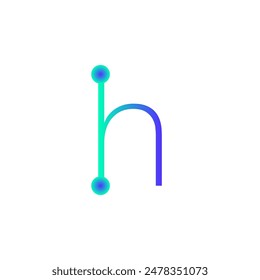 h alphabet tech logo gradient vector eps