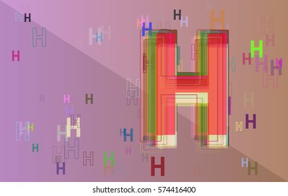 H Alphabet template texture