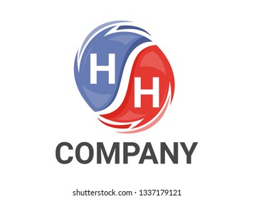 h alphabet text type initial iconic logo design illustration in twister swirl wind spiral rotation like black hole in colorful color