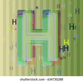 H Alphabet texture art