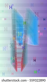 H Alphabet texture elements