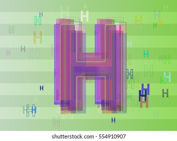 H Alphabet vector template
