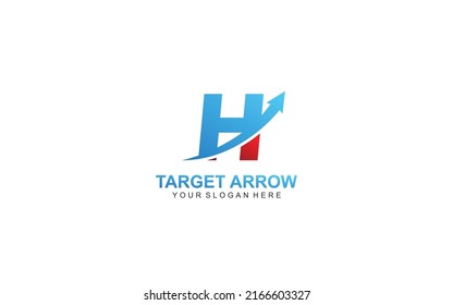 H arrow logo design inspiration. Vector letter template design for brand.