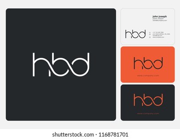 H B D Letters Joint logo icon and business card vector template.