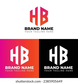 Logotipo de polígono de letras dobles H B, diseño del logotipo de dos letras H B, plantilla de diseño del logotipo del vector creativo minimalista