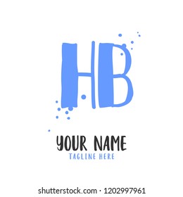 H B Handwritten logo template