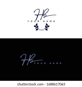 H B HB Initial letter handwriting and signature logo.	