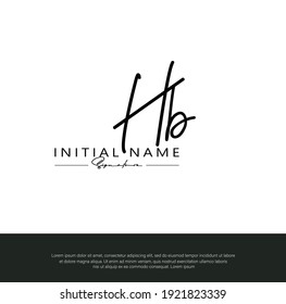 H B HB Initial letter handwriting and signature logo. Beauty vector initial logo .Fashion, boutique, floral and botanical