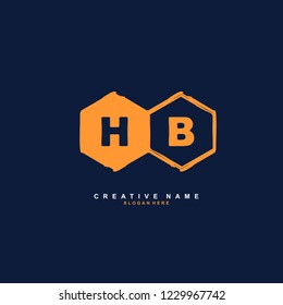 H B HB Initial logo template vector