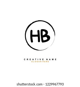 H B HB Initial logo template vector