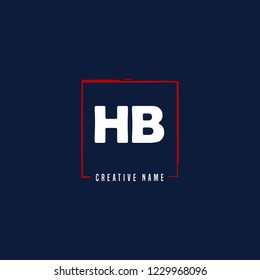 H B HB Initial logo template vector