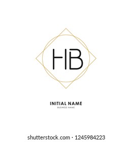 H B HB Initial logo letter with minimalist concept. Vector with scandinavian style logo.