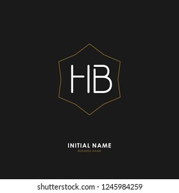 H B HB Initial logo letter with minimalist concept. Vector with scandinavian style logo.