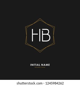 H B HB Initial logo letter with minimalist concept. Vector with scandinavian style logo.