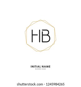 H B HB Initial logo letter with minimalist concept. Vector with scandinavian style logo.