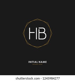 H B HB Initial logo letter with minimalist concept. Vector with scandinavian style logo.