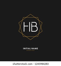 H B HB Initial logo letter with minimalist concept. Vector with scandinavian style logo.