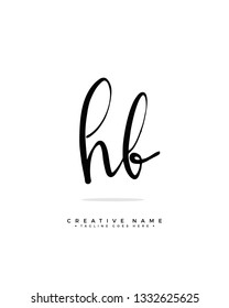 H B HB initial logo signature vector. Handwriting concept logo.