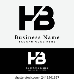 H, B, HB letter Logo Design. Alphabet HB initial logo vector Illustration