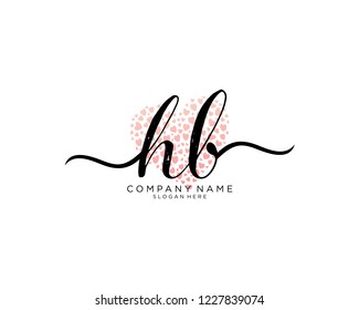 H B Initial handwriting logo vector