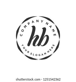 H B Initial handwriting logo vector