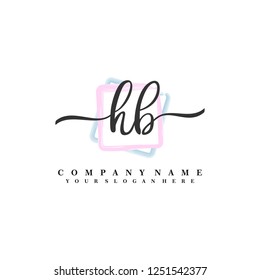 H B Initial handwriting logo vector