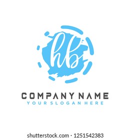 H B Initial handwriting logo vector