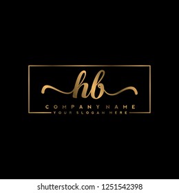 H B Initial handwriting logo vector