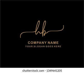 H B Initial Handwriting Logo Template