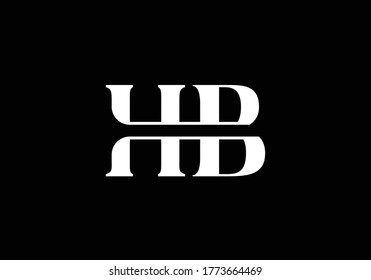 H B Initiallogo-Design, grafisches Alphabet-Symbol für Unternehmensidentität