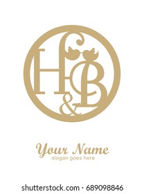 H B initial wedding decorative logo template