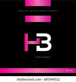 H B joint letter logo with packaging design template